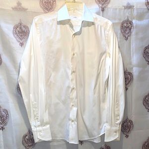 MEN CALIBAN WHITE LONG SLEEVE DRESS SHIRT SZ 15/38
